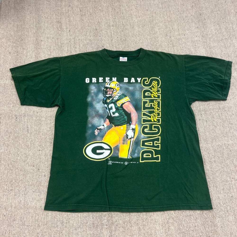 Vintage Green Bay Packers Shirt‎ Mens XL Green 1990s Reggie White
